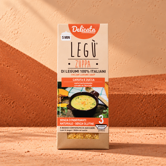 Sopa Delicada de Legumbres Ecológicas – Zanahoria y Calabaza