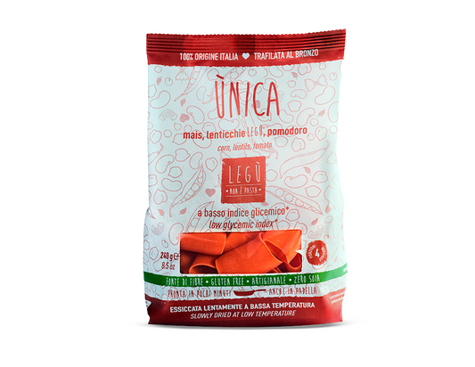 Paccheri – Mais Giallo, Lenticchie Rosse e Pomodoro