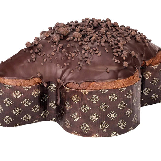 LEGÙ Colomvé glassato, con gocce di cioccolato fondente, una colomba senza glutine e con proteine vegetali.