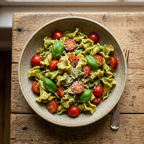 Gigli con pesto e pomodorini