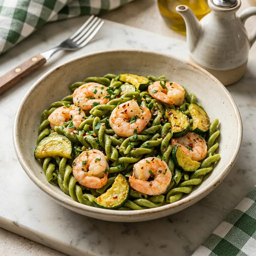 Saltati in padella con gamberi e zucchine