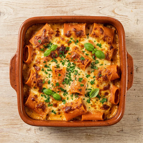 Paccheri gratinati al forno con besciamella