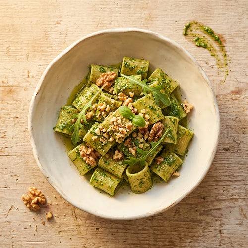 Saltati con pesto di rucola e noci