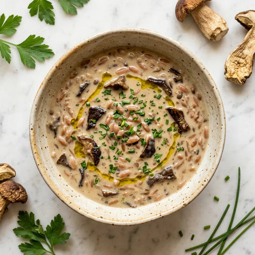 Zuppa cremosa con funghi porcini
