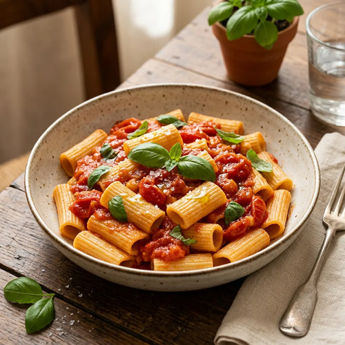 Rustici con pomodoro fresco e basilico