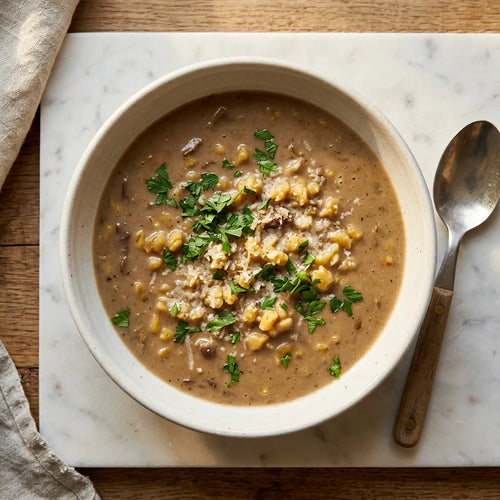 Zuppa cremosa con funghi porcini