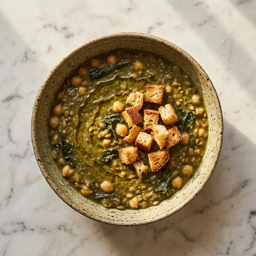 Zuppa classica con crostini croccanti