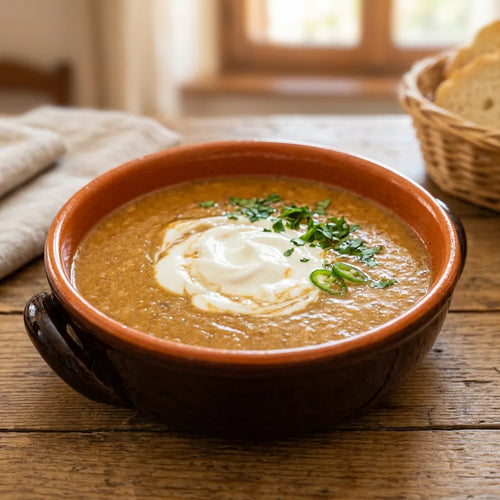 Vellutata esotica con un tocco di yogurt