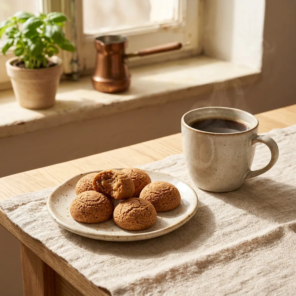 Pasticcini morbidi all'arancia LEGÙ su un piatto bianco, uno aperto mostra l'interno. Fatti con farina di legumi, sono morbidi, perfetti come dolcetti, senza glutine e ricchi di proteine vegetali.