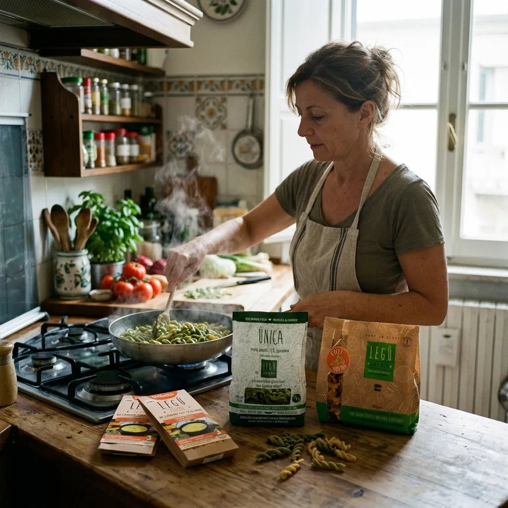 Preparazione veloce dei pasti settimanali con prodotti Legù in cucina