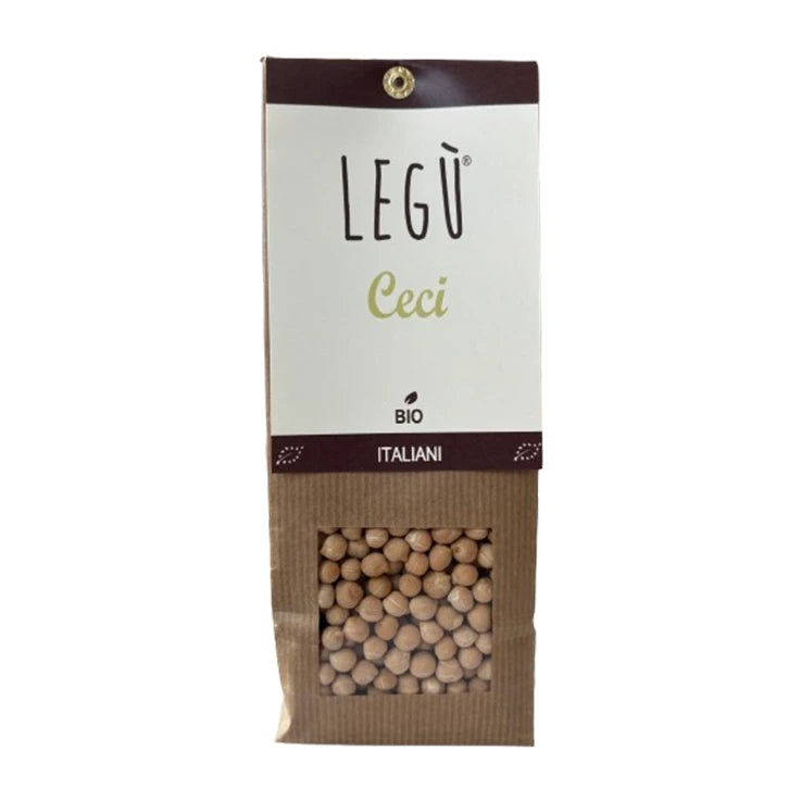 LEGÙ Ceci Biologici: confezione di legumi italiani senza glutine e ricchi di proteine vegetali.