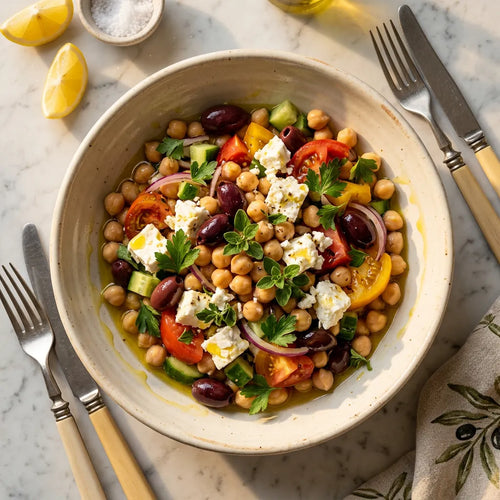 Insalata mediterranea con feta e olive