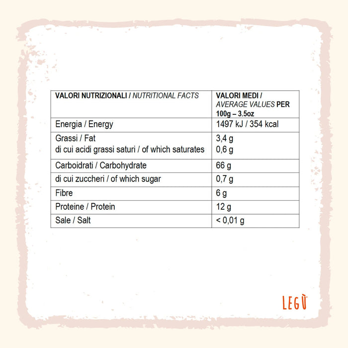 Valori nutrizionali Italian legume flour blend