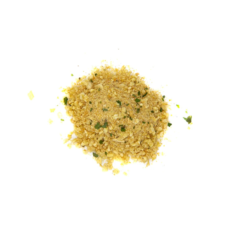 Mix per Polpette BIO LEGÙ: granella dorata di legumi e spezie con prezzemolo, ricca di proteine vegetali e senza glutine.