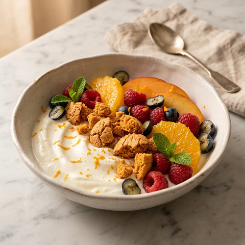 Sbriciolati su yogurt e frutta