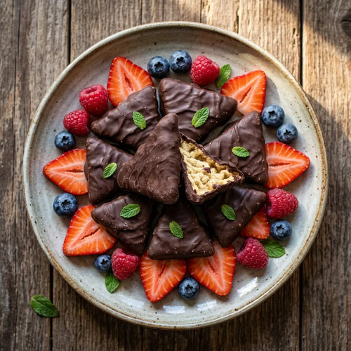 Original dessert with fresh fruit
