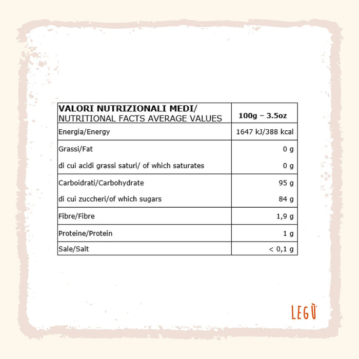 Valori nutrizionali Natural coconut sugar